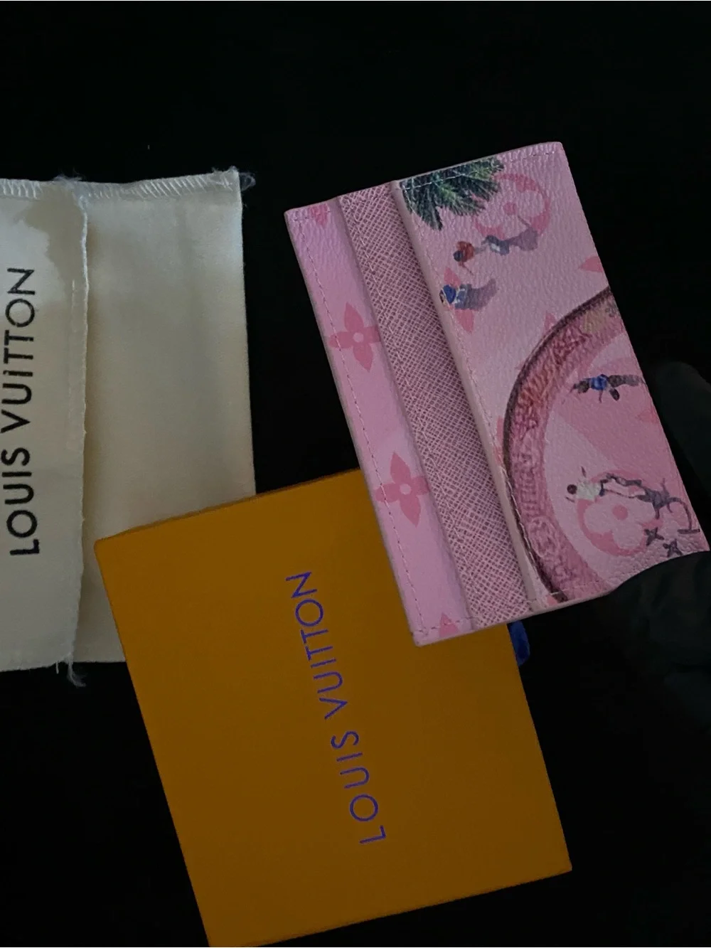 Louis Vuitton Pink Monogram Skateboard Pattern Card Holder